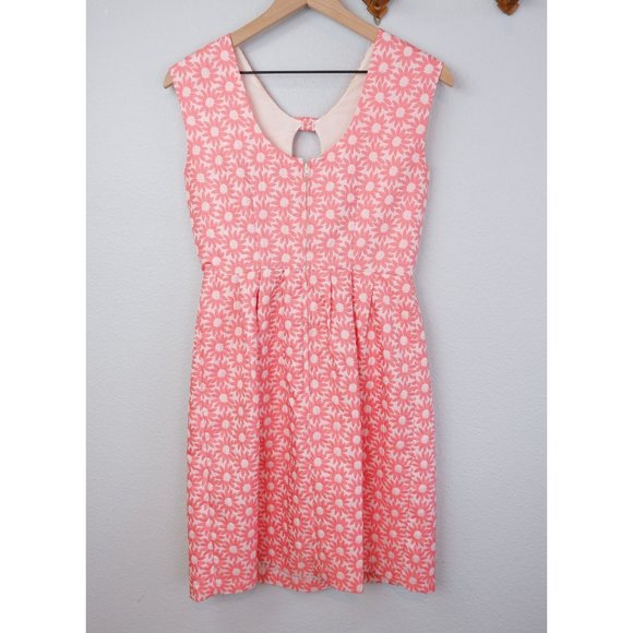 Belle Badgley Mischka Women's Retro Daisy Print Jacquard Fit & Flare Dress, 4 - Picture 3 of 14